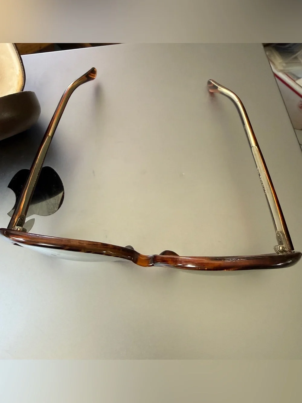 Renauld Eyeglass Frames Vintage 1970s Oversized Tortoiseshell Square with Case